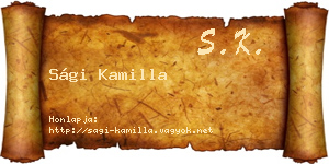 Sági Kamilla névjegykártya